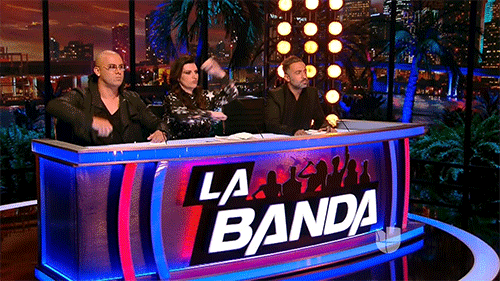 La Banda season 2 judges: Wisin, Laura Pausini and Mario Domm.