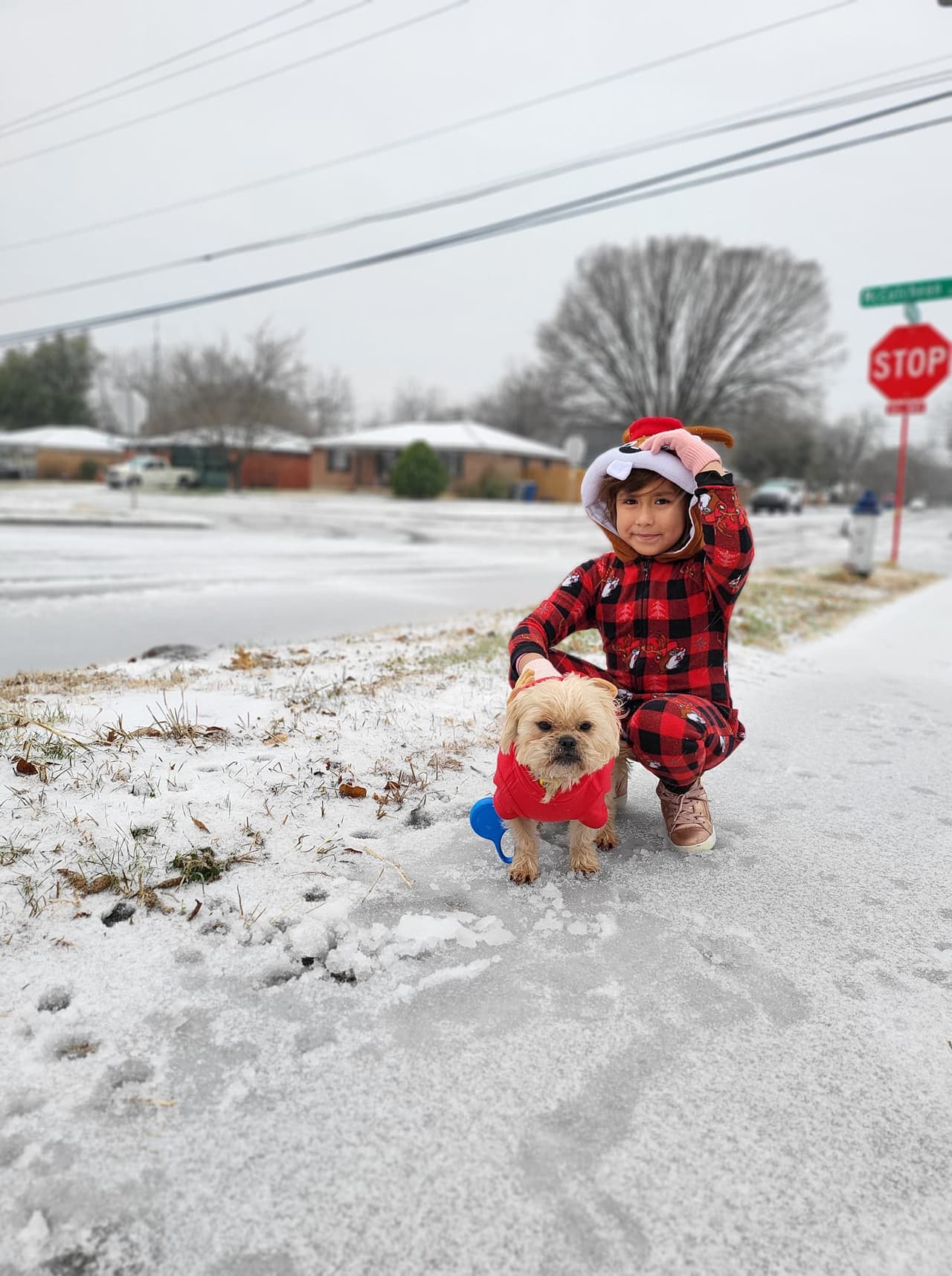 Ellos lucen muy guapos para la foro y disfrutar del hielo, como pocas veces se ve en Dallas - Fort Worth.
