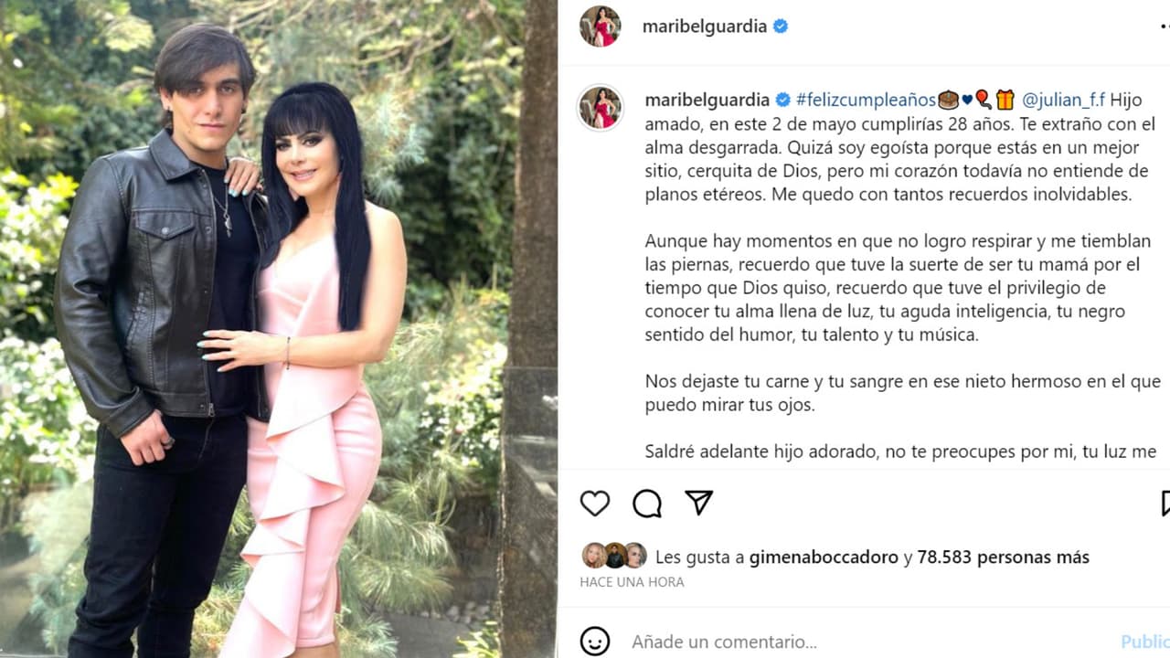 Maribel Guardia admitió que "todavía no entiende de planos etéreos" tras la muerte de su hijo Julián Figueroa en el mensaje que le dedicó en el que habría sido su cumpleaños 28.
