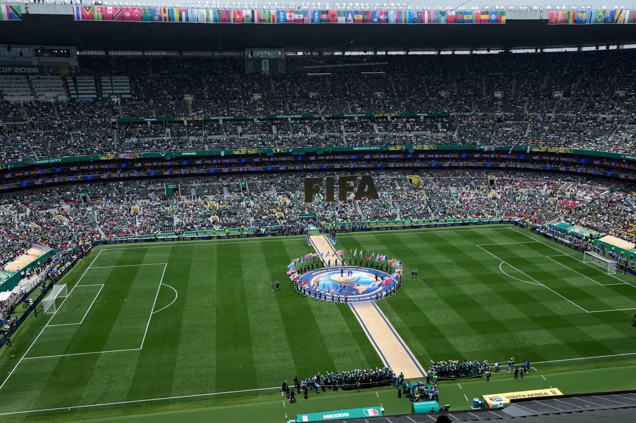 Así se vio el estadio durante la inauguración de la Copa Mundial en la Ciudad de México.