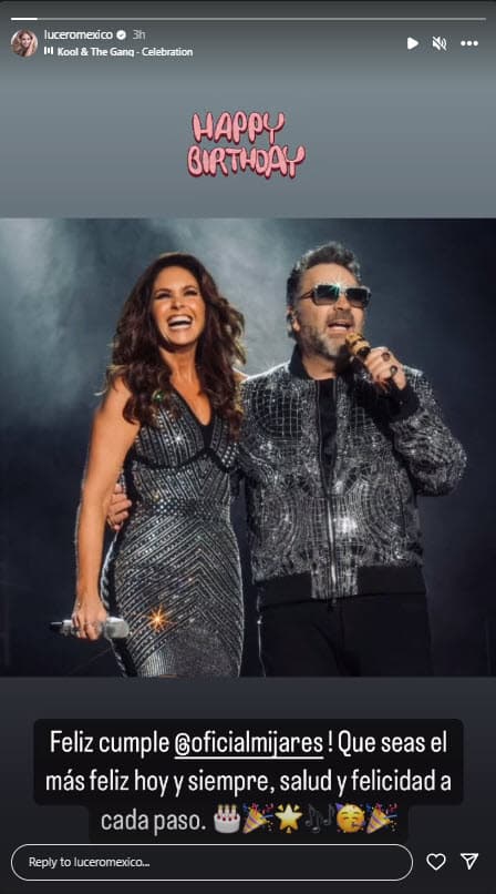 Lucero felicita a Mijares por sus 66 años.