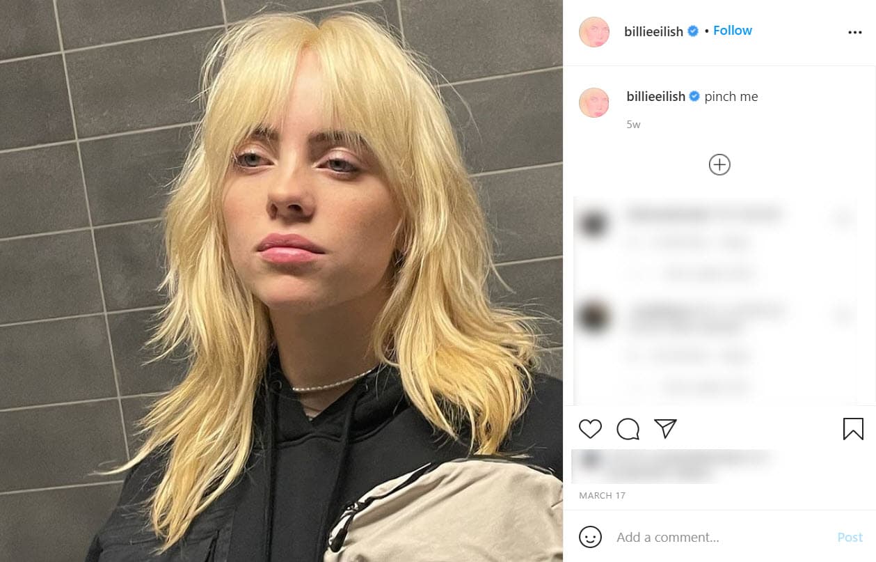 Sin embargo, el 17 de marzo sorprendió al compartir esta fotografía donde luce un rubio platinado.
<br>