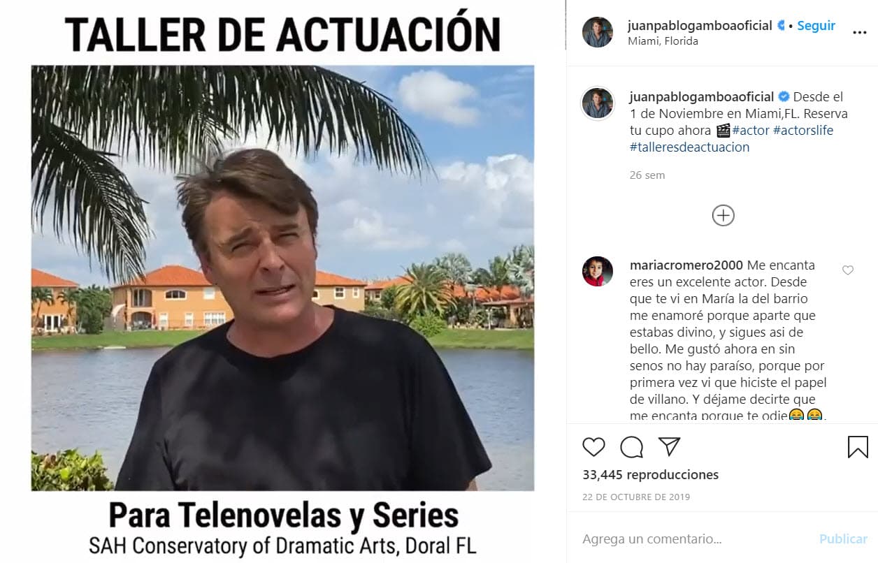 Además de vivir en familia, el colombiano sigue trabajando dentro de la actuación, ya sea con participaciones especiales, por ejemplo el villano que interpretó en la temporada cuatro de 'MacGyver' o impartiendo talleres de actuación, para compartir su experiencia de más de 25 años de trayectoria.