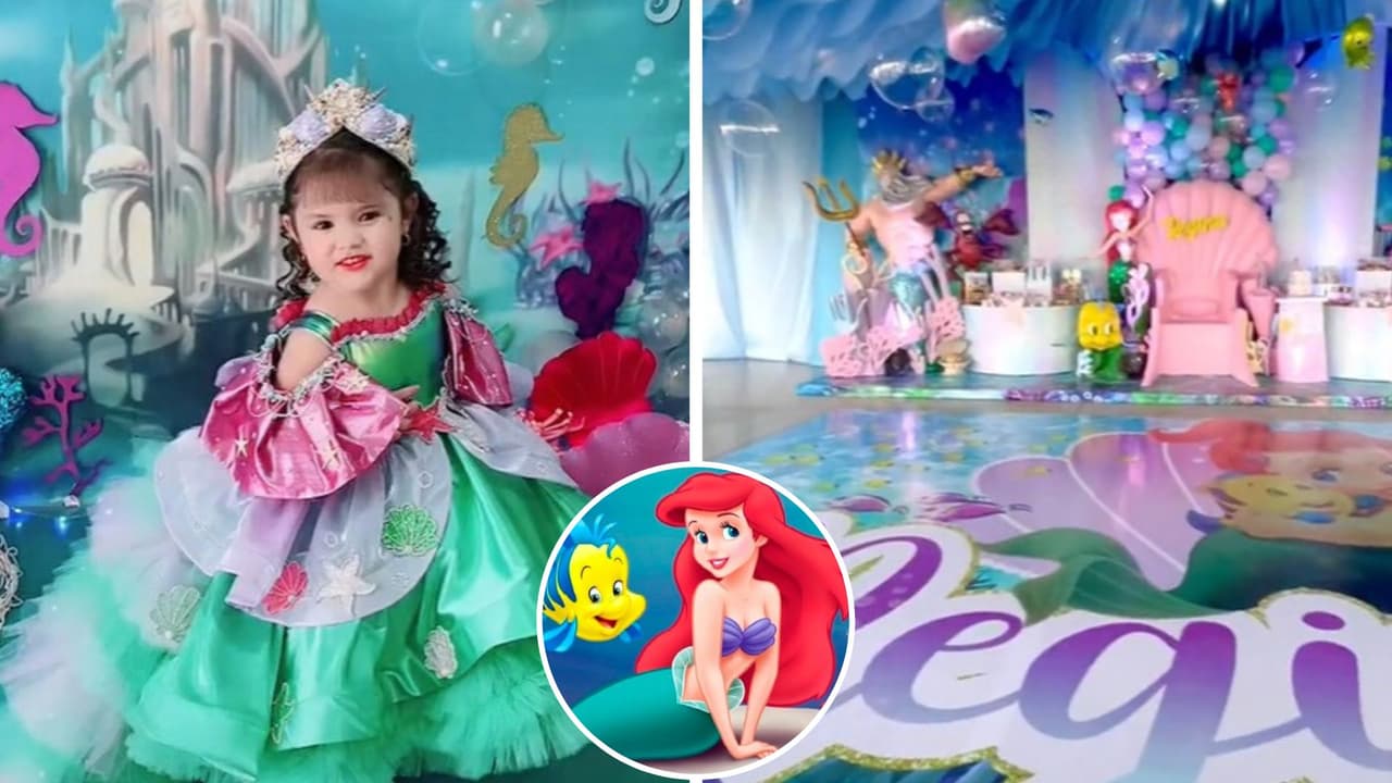 Niña celebra sus 3 años con lujosa fiesta de 'La sirenita' y causa furor en TikTok