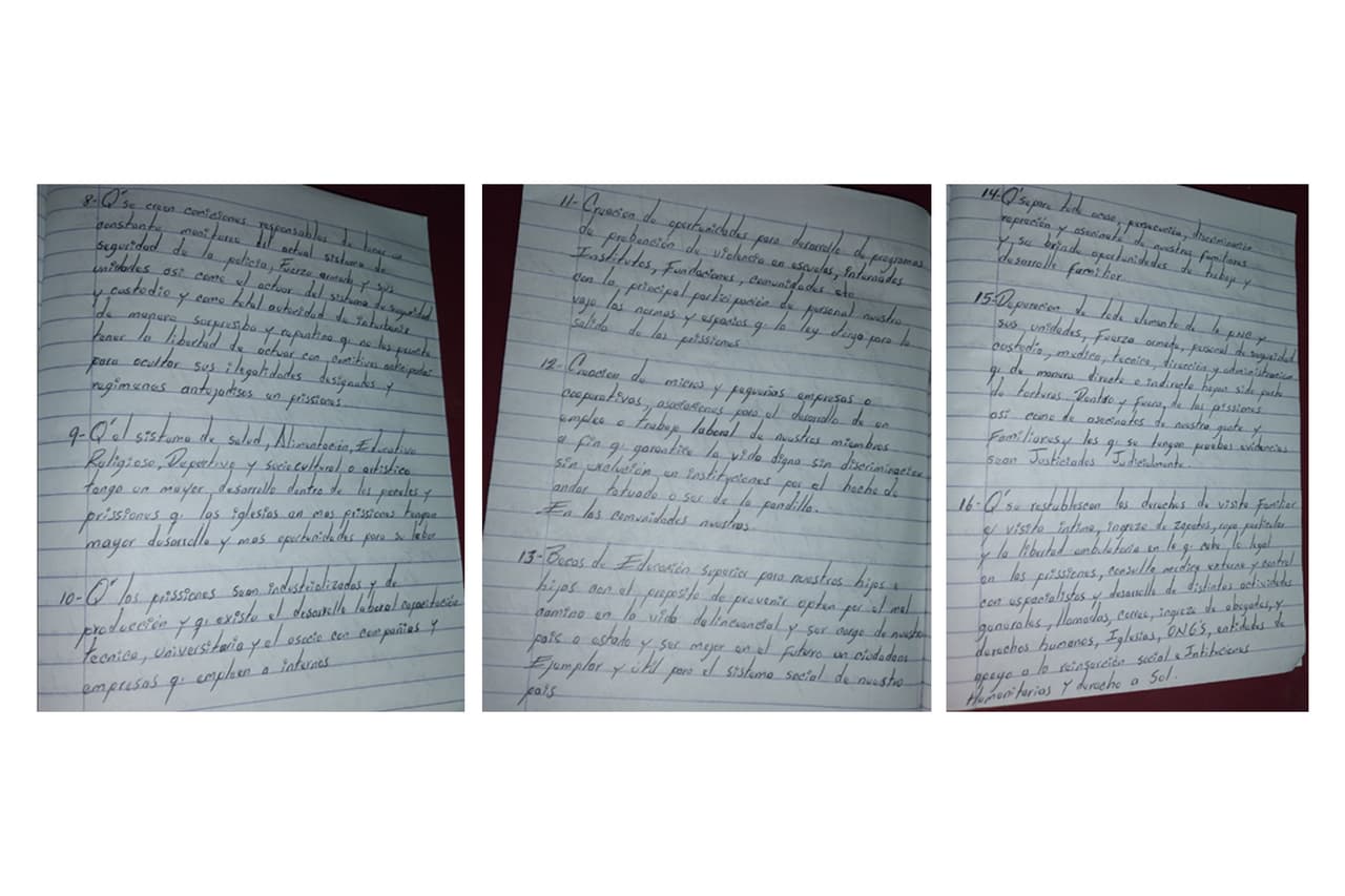 La lista de exigencias al gobierno, elaborada por la MS-13, incluye peticiones para suavizar el régimen de máxima seguridad y para crear oportunidades económicas para los pandilleros en libertad.