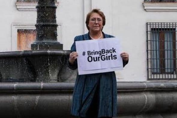 La expresidenta chilena Michelle Bachelet también se pronunció por las niñas nigerianas. Fotos: Twitter