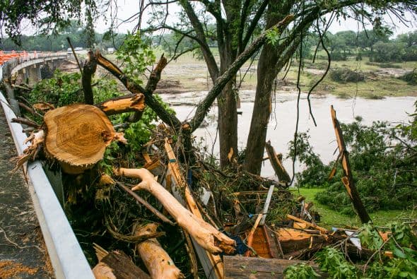Algunas zonas de la capital texana quedaron bajo el agua luego de las intensas lluvias de los últimos días.