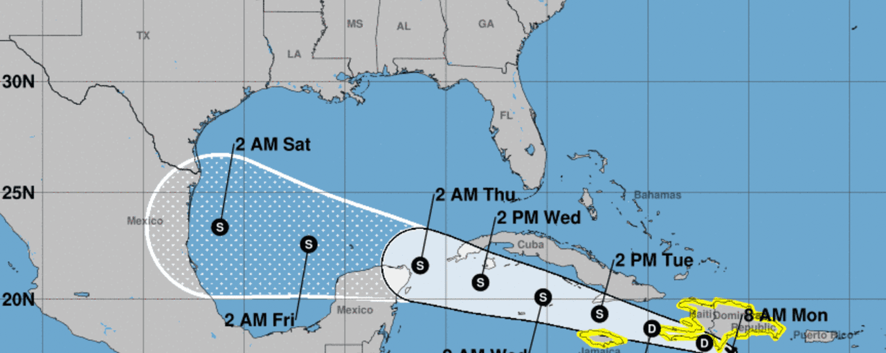 Trayectoria de la depresión tropical Grace ubica al Valle del Río Grande dentro del cono de incertidumbre 