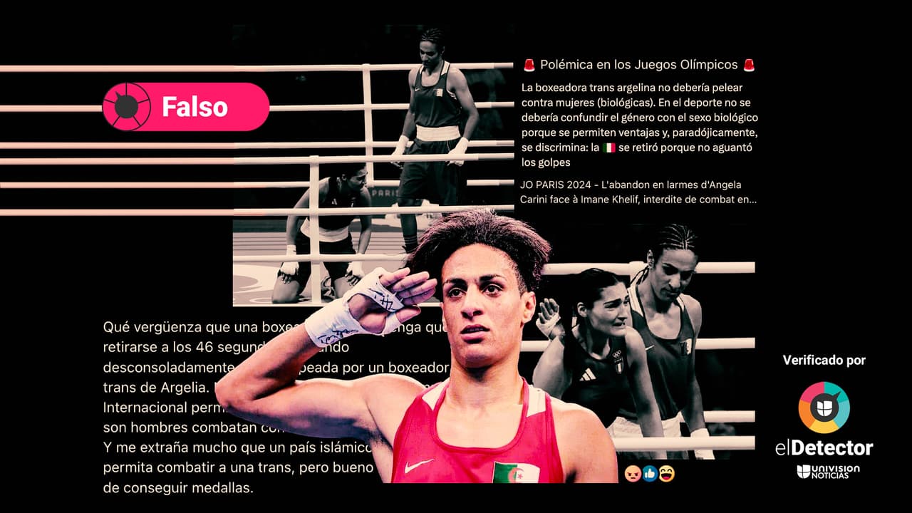 La boxeadora argelina Imane Khelif no es trans, como afirman cientos de publicaciones en redes sociales 