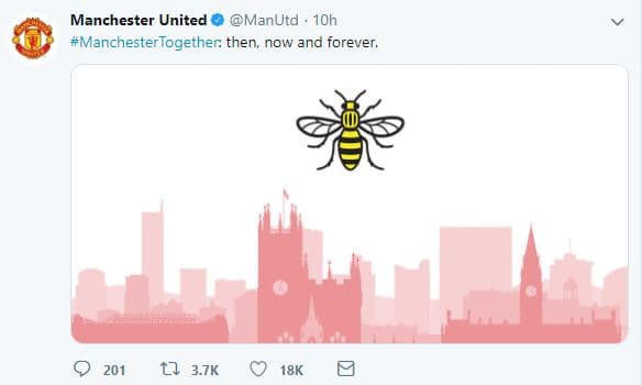 Y la cuenta oficial del equipo de fútbol 
<a href="https://twitter.com/ManUtd/status/1131107570398191616">Manchester United </a>publicó esta imagen en Twitter.