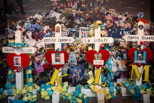 Donde el 15 de abril del año pasado Tamerlán y Dzhokar Tsarnaev colocaron las dos ollas de presión llenas de explosivos caseros.