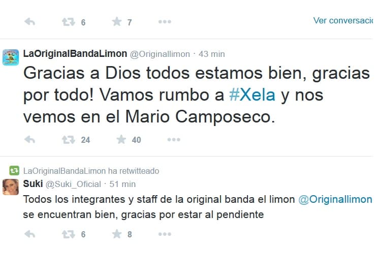 El vocalista de la agrupación también expresó su sentir a través de un mensaje que publicó en su cuenta Twitter.