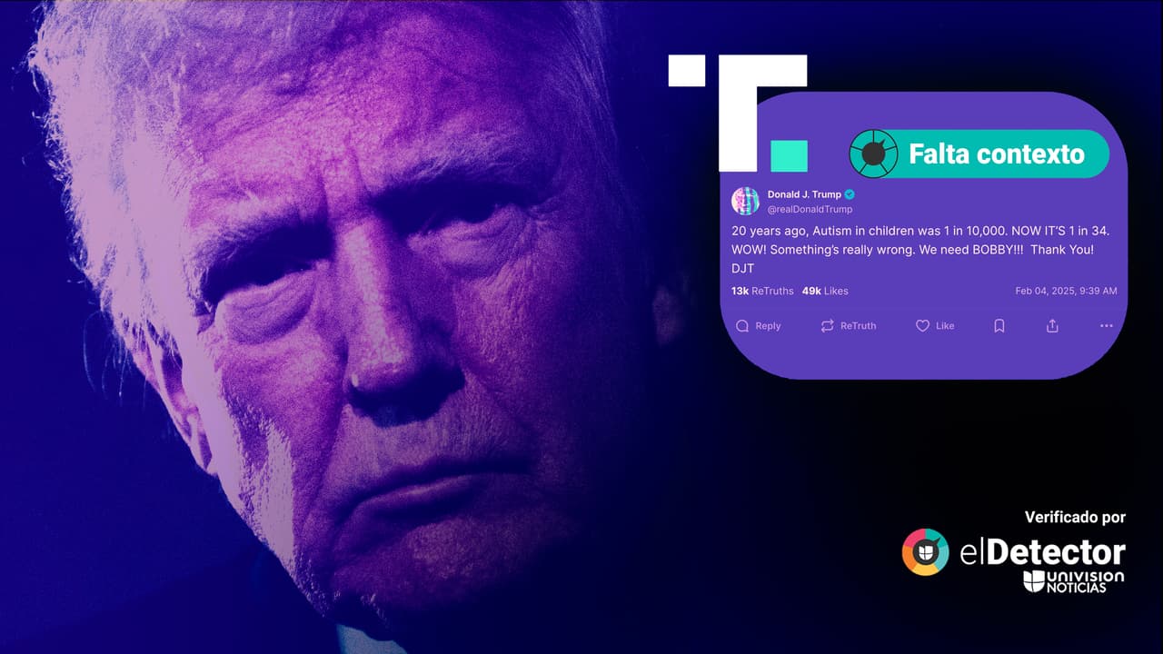 Falta contexto a la afirmación del presidente Trump sobre el aumento de casos de autismo infantil: ahora se conoce más sobre la condición y hay más detección