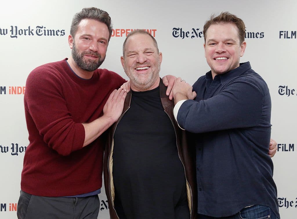 El caso más sonado, quizá, de quienes sabían y encubrieron a Weinstein es el de Matt Damon y Ben Affleck, a quienes Weinstein 'descubrió' en los 90 y llevó a ganar Oscares como guionistas por 'Good Will Hunting'. De acuerdo con lo expuesto por la actriz Rose McGowan, una de las principales acusadoras del productor, Affleck sabía desde hacía 20 años acerca de los hábitos sexuales de Weinstein y guardó silencio. Damon fue recientemente muy criticado por tratar de minimizar las dimensiones del caso, por numerosas famosas dek Hollywood.