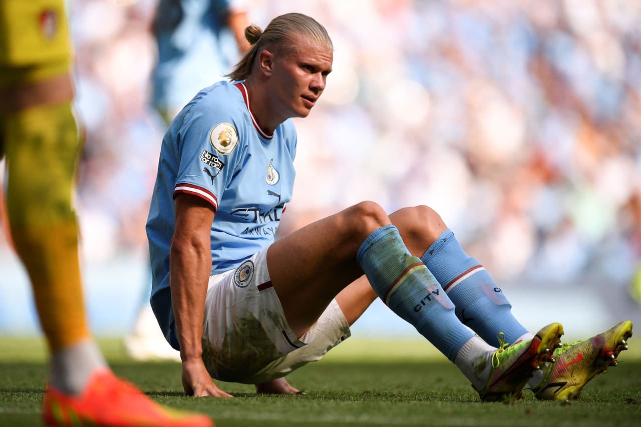 Erling Braut Haaland no pudo hacerse presente en el marcador en esta ocasión. 
<br>