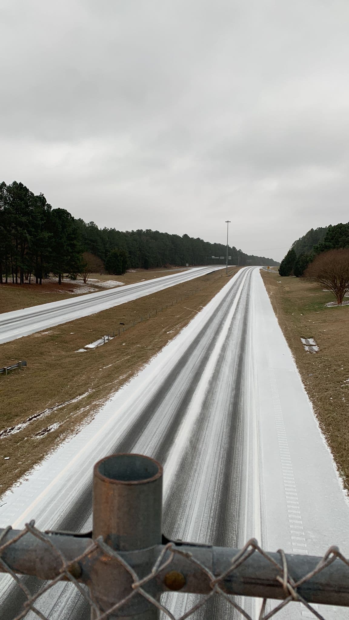 Así está la carretera NC-147 entre Alexander y Hardscrabble Dr. en Durham.