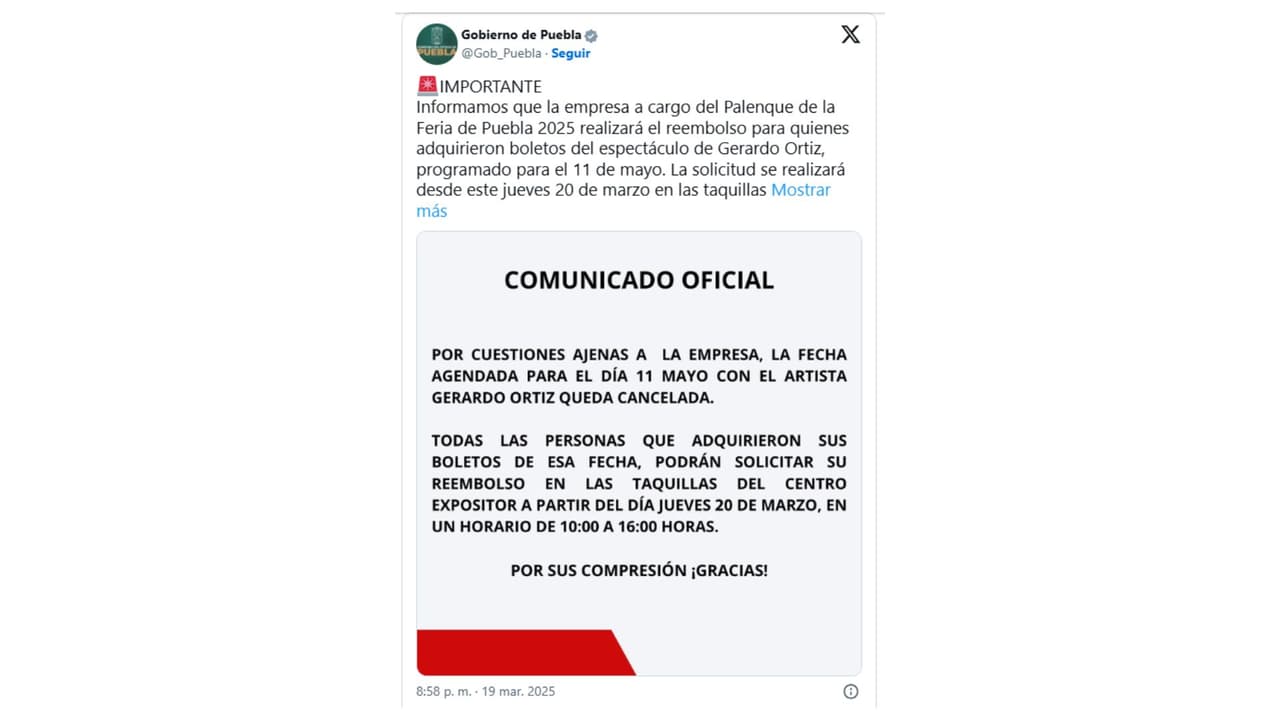 Cancelan presentación de Gerardo Ortiz ante polémica.