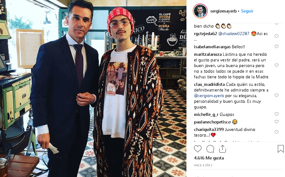 <b>Después, Sergio Mayer</b> publicó esta imagen con su hijo, el 21 de marzo pasado, la cual muestra una mayor cercanía entre los dos, incluso en un tono más relajado y bromista.