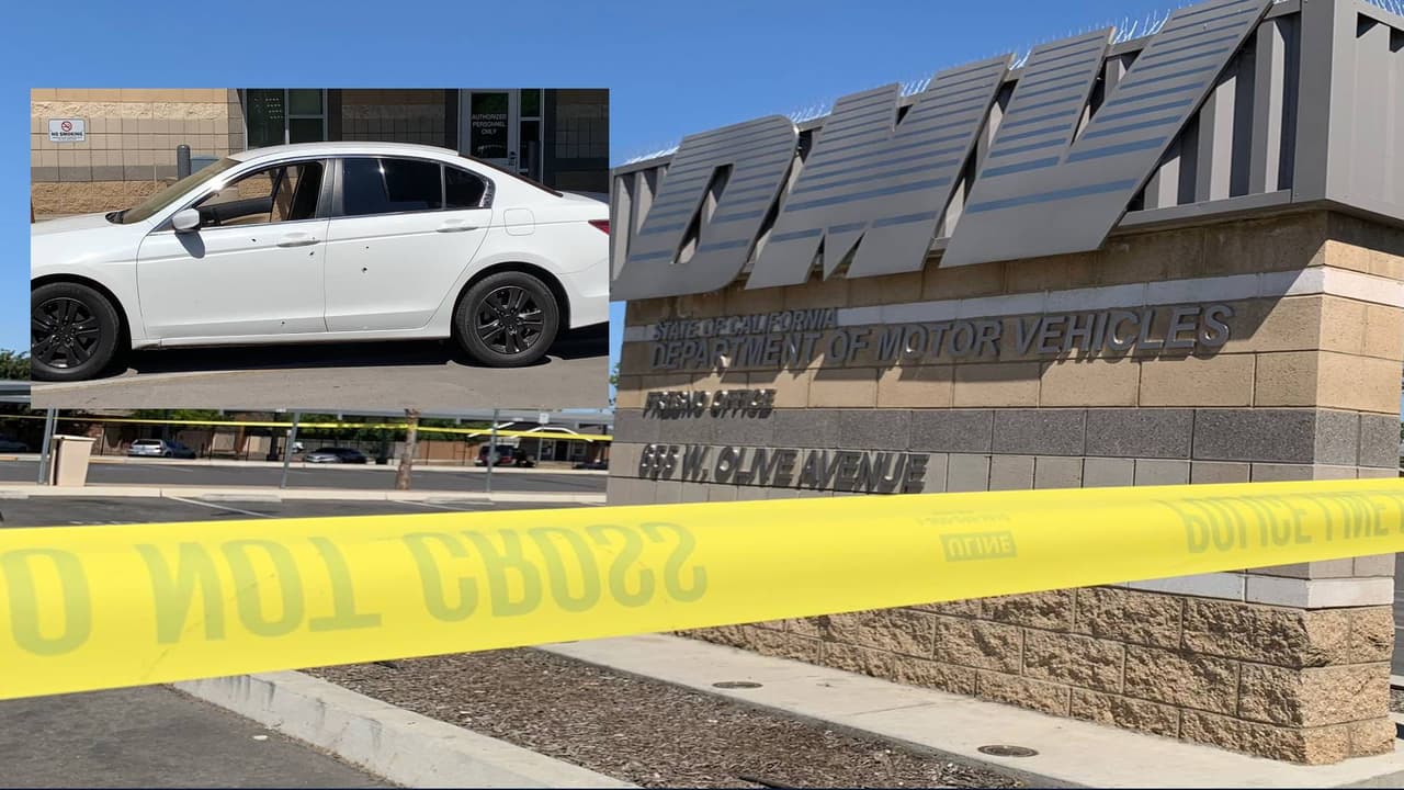 Encuentran a niño y adulto con heridas de bala en estacionamiento del DMV de Fresno