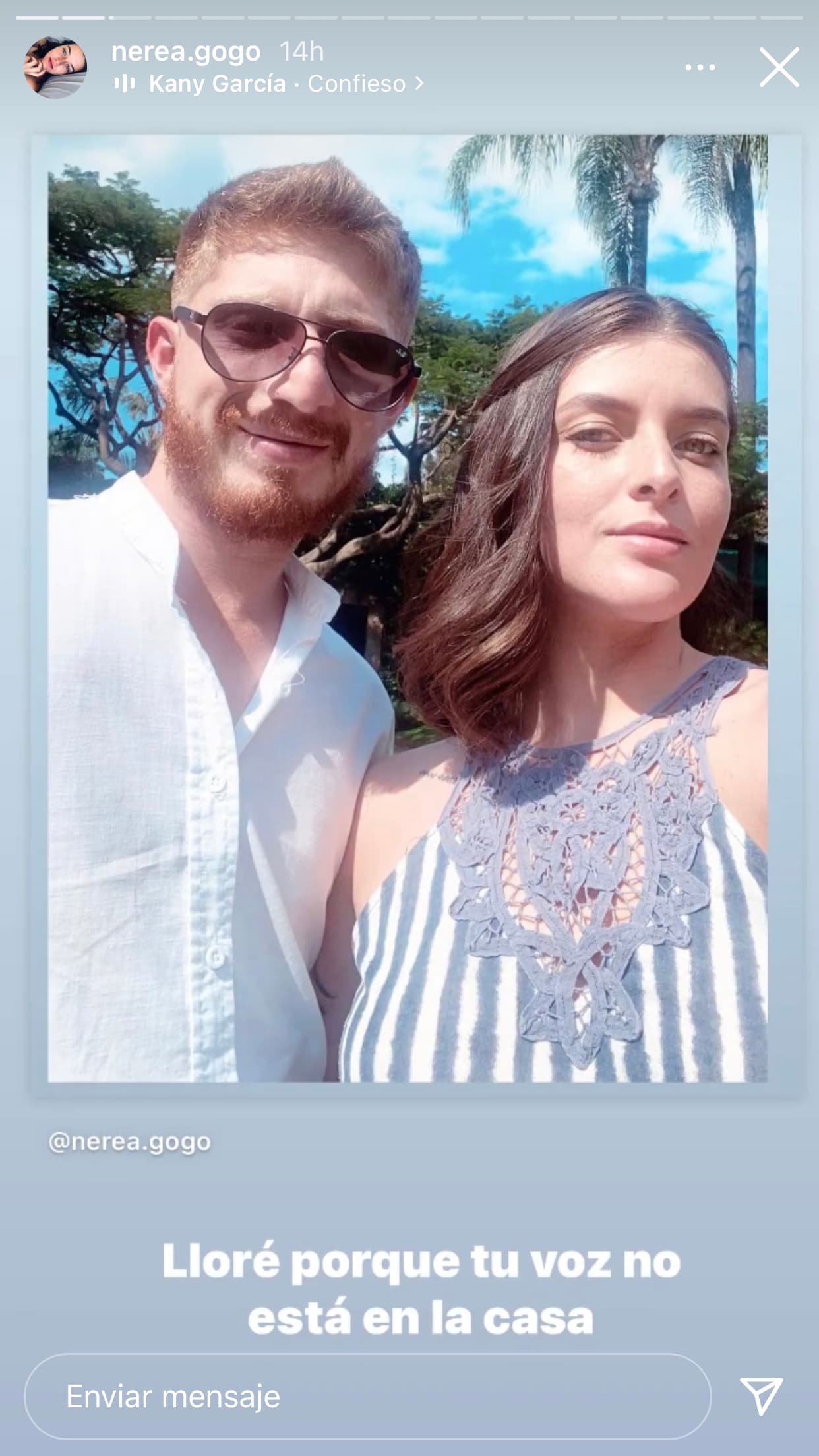 En este otro, reconoció que rompió en llanto porque "la voz" de Ocaña ya "no está en la casa". 
<br>