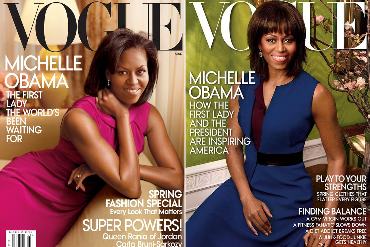 La primera portada salió en 2009 y la segunda tiene fecha de 2013. Ambas fueron fotografiadas por Annie Leibovitz.