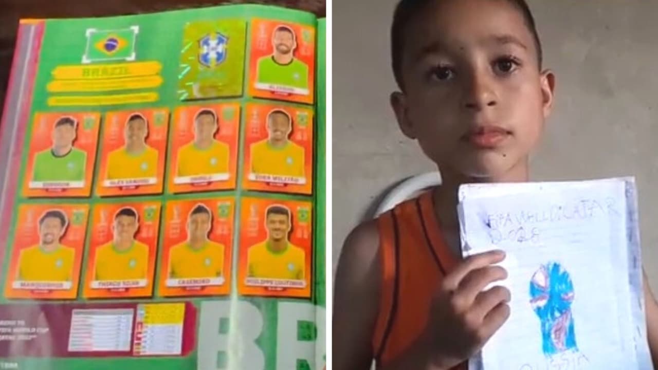 Dibujó su propio álbum de estampas del Mundial porque no podían comprárselo: se vuelve viral