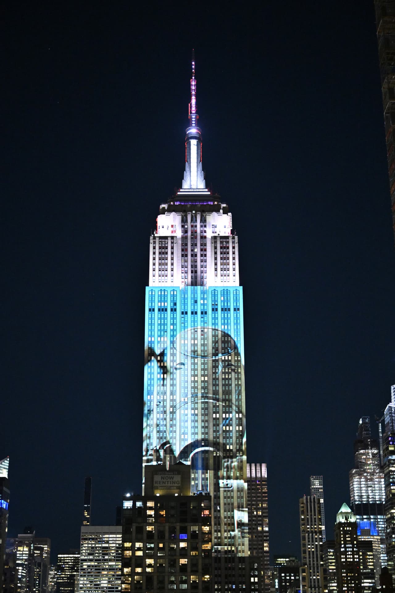 NEW YORK, NEW YORK - MARCH 21: <> attends a dynamic light show to celebrate STAR WARS-themed takeover at The Empire State Building on March 21, 2024 in New York City. (Photo by Roy Rochlin/Getty Images for Empire State Realty Trust)