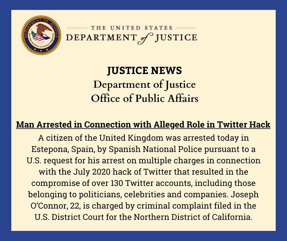 El chico fue arrestado en España el miércoles en una orden emitida por un tribunal federal de Estados Unidos.