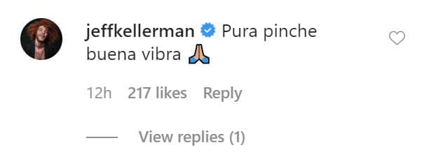 "Pura pinche buena vibra", le escribió. 
<br>