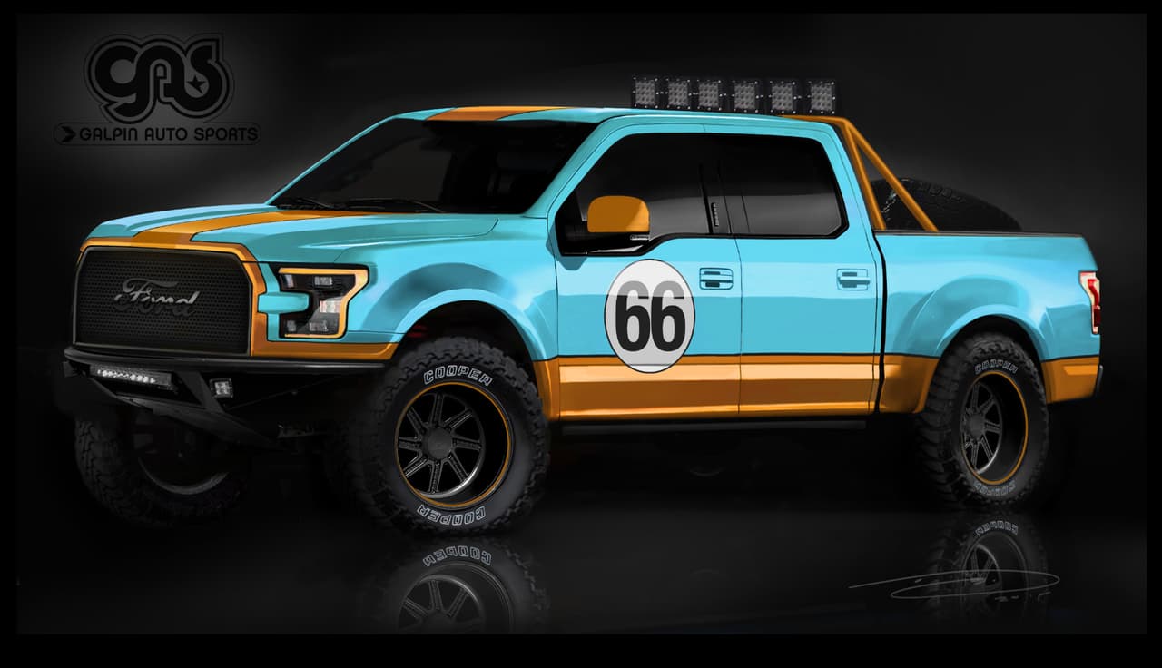 La Ford F-150 por Galpin Auto Sports utiliza el clásico color azul grabber de Ford y ruedas de 20 pulgadas para hacer una declaración de libertad tanto en las rutas como en los caminos más difíciles.