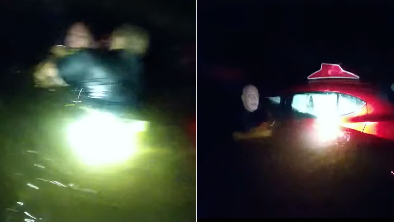 Saltan al agua y rompen las ventanas; oficiales protagonizan dramático rescate de una mujer