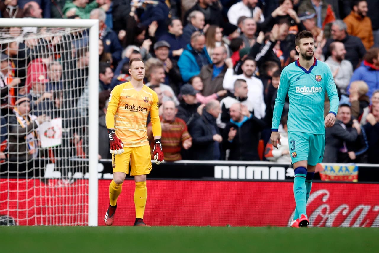 Ter Stegen y Gerard Piqué en el Barcelona
