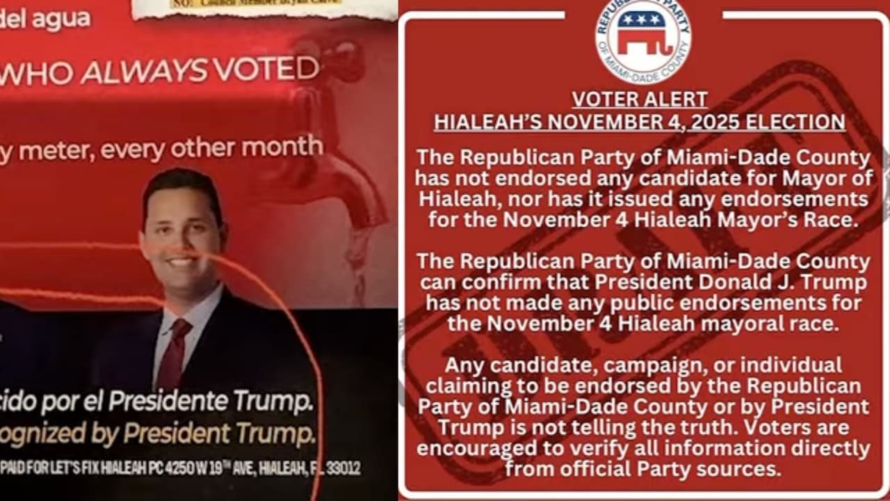 Desmienten que el presidente Trump apoye a uno de los candidatos a la alcaldía de Hialeah