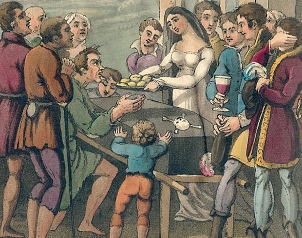 8. Comepecados - Usualmente eran mendigos que les pagaban una miseria para "comerse" los pecados de los muertos. Los familiares del difunto pasaban alimentos por el cadaver y el comepecados se los comía.