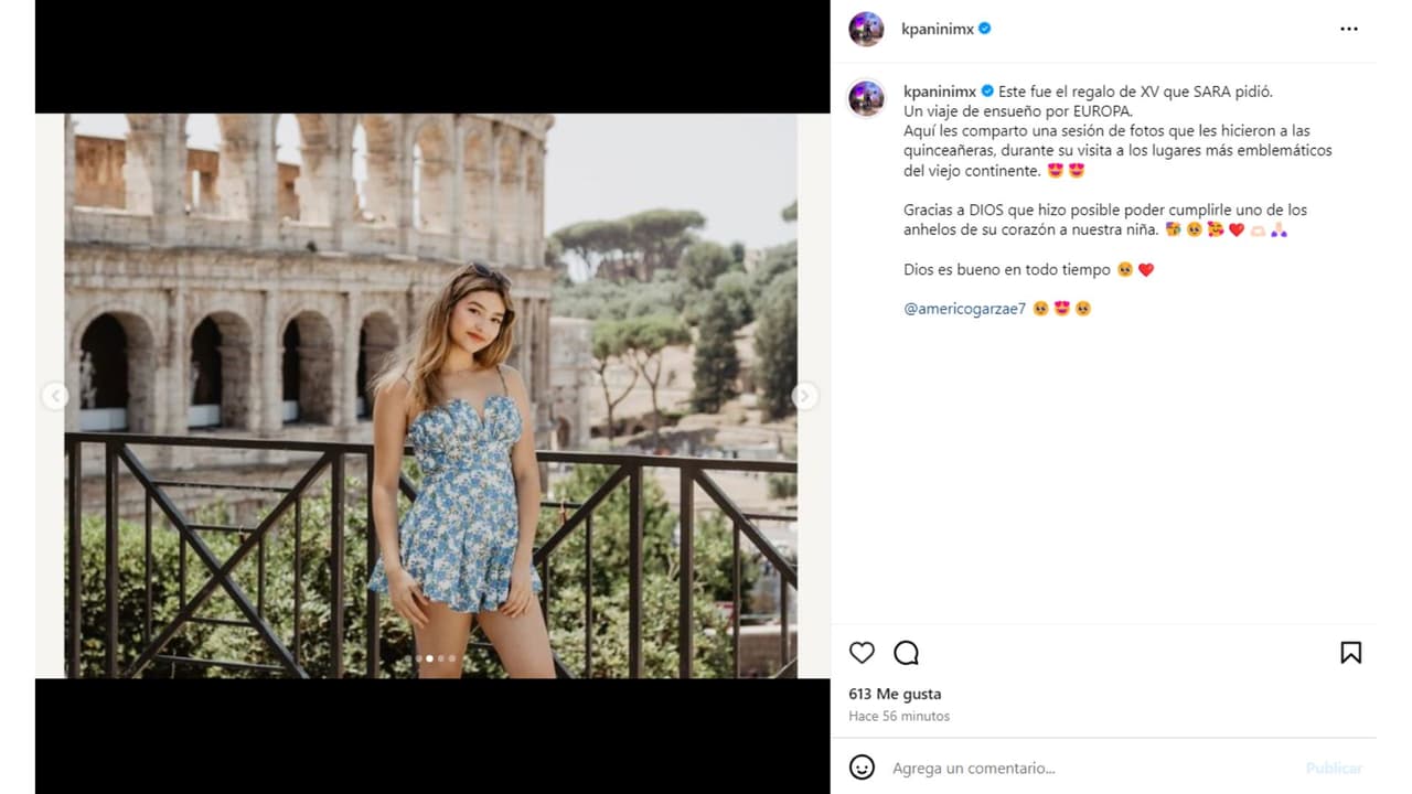 La joven celebró su cumpleaños con un viaje a Europa.