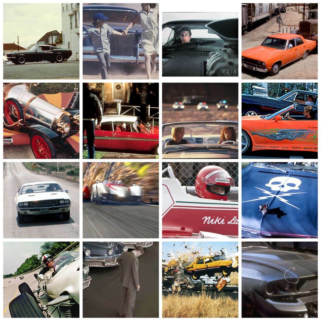 Desde su invención el automóvil se convirtió rápidamente en una importante referencia cultural por derecho propio. La industria del cine hace incesante uso del carro como instrumento de apoyo y muchas veces le ha dado un rol protagónico. Estas son, en orden estríctamente alfabético, las mejores películas en las que automóviles juegan papeles protagónico.
<br>