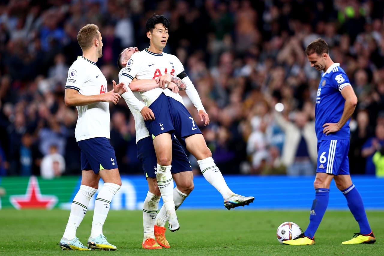 Tottenham humilló 6-2 al Leicester City con hat-trick de Heung-Min Son y goles de Harry Kane, Eric Dier y Rodrigo Bentancur; Youri Tielemans y James Maddison anotaron para los Foxes.