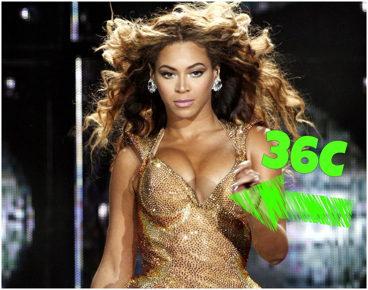 Beyoncé es una de las chicas con las curvas más pronunciadas, su talla es 36 C.