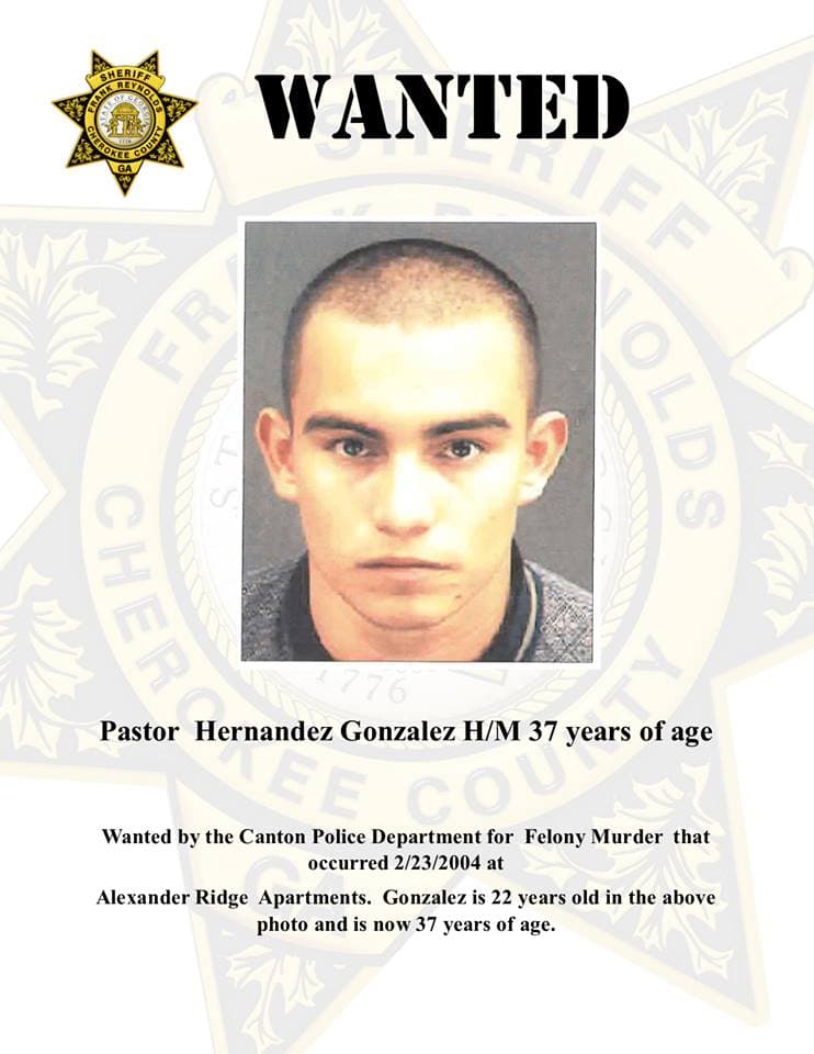 PASTOR HERNÁNDEZ GONZÁLEZ. Acusado de un asesinato en febrero de 2004, la foto es de cuando tenía 22 años Ahora tiene 37. Si lo has visto, llama al 911 o al 678-493-4080.