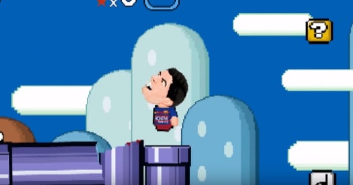 Luis Suárez destruye el mundo de Mario Bros a mordidas