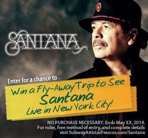 Enter to win a flyaway to New York to see Carlos Santana live!