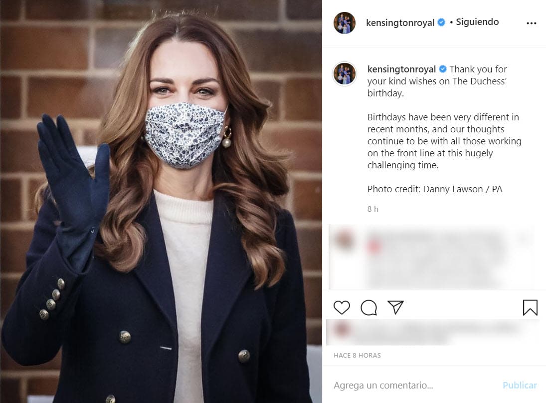 El perfil del palacio de Kensington, el cual muestra las actividades de los duques de Cambridge, también publicó un mensaje de cumpleaños.
<br>