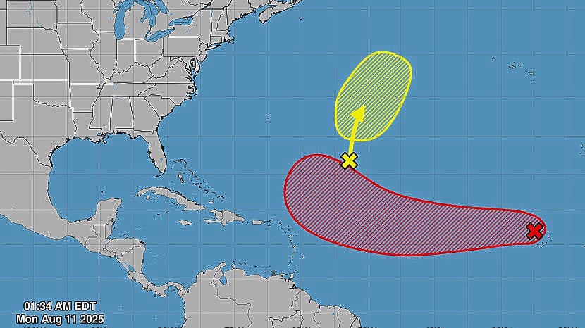 Zona de mal tiempo en el Atlántico a punto de convertirse en el próximo ciclón tropical
