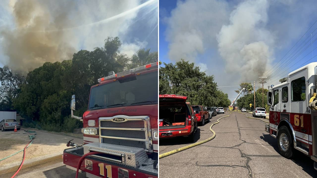 Fuerte incendio amenaza varias familias al este de Phoenix y provoca evacuaciones
