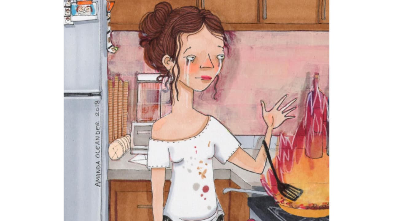 Ilustración de Amanda Oleander sobre la maternidad y la llegada de un nuevo bebé