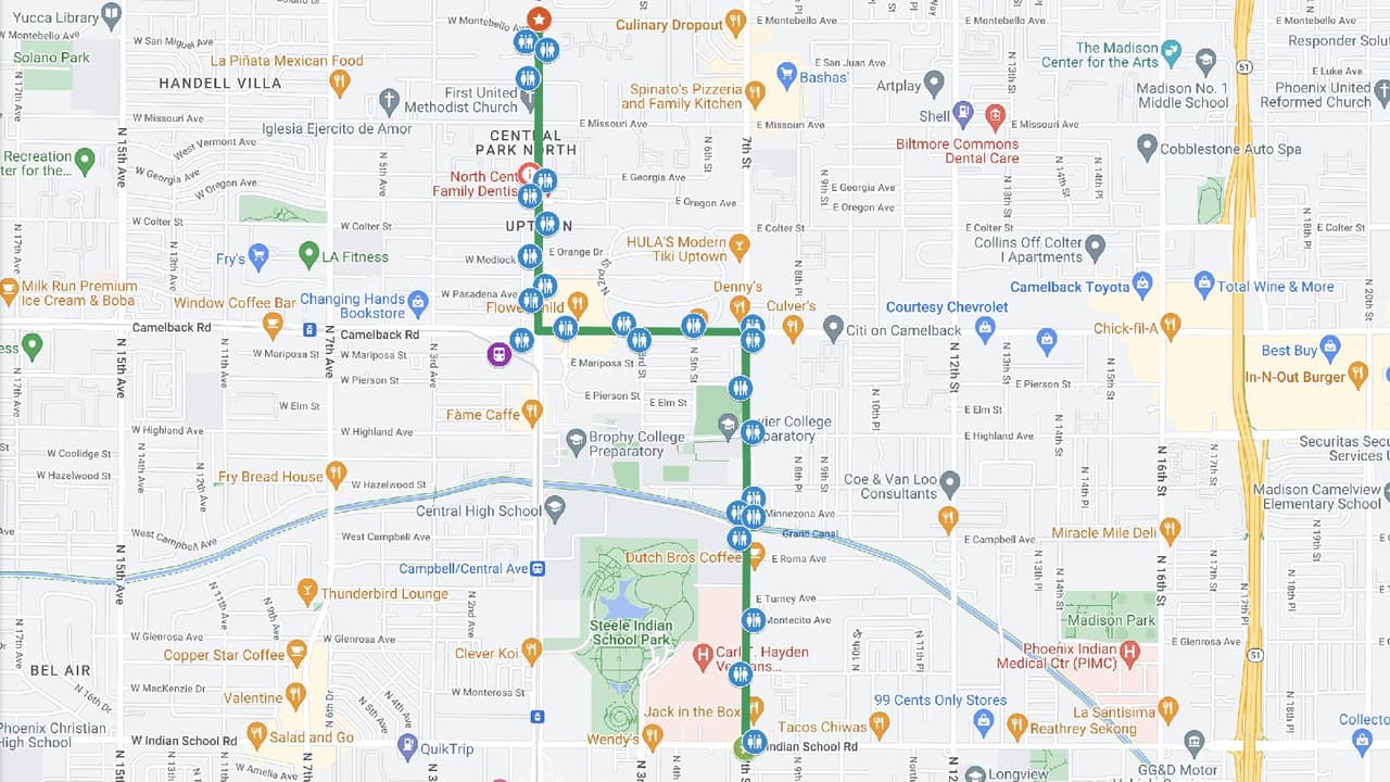 Ruta del desfile APS Electric Light Parade