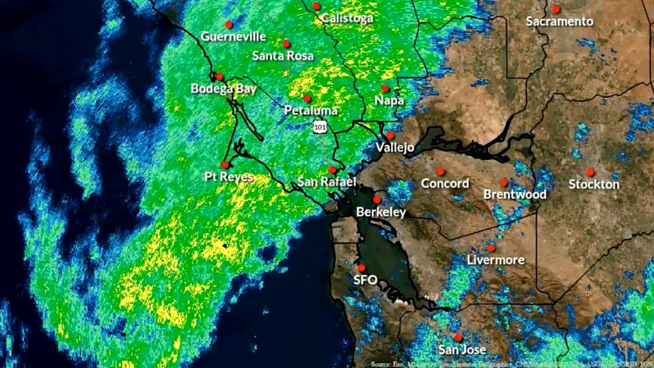 Chubascos, posibles inundaciones y relámpagos por el sistema de tormentas en el Área de la Bahía