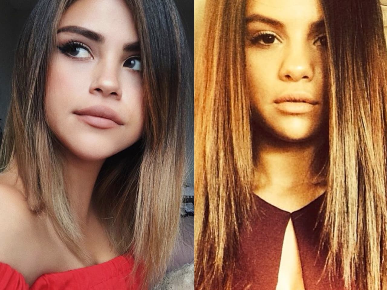Una de las imágenes que recibió más aceptación es esta, en donde sus facciones lucen igualitas a la de la cantante. 
<br>*A la izquierda, Sofía Solares. A la derecha, Selena Gómez.