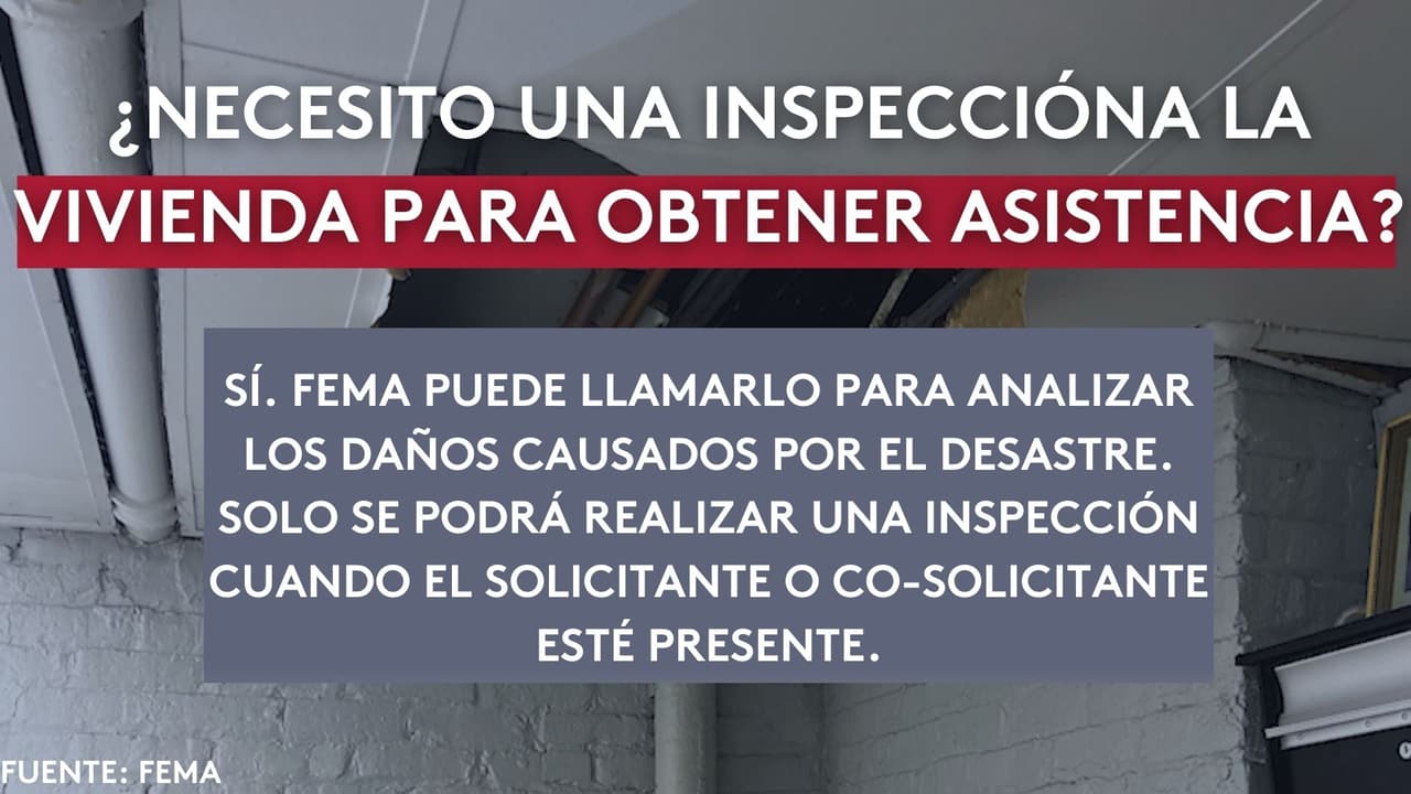¿Necesito una inspección a la vivienda para obtener asistencia de FEMA?