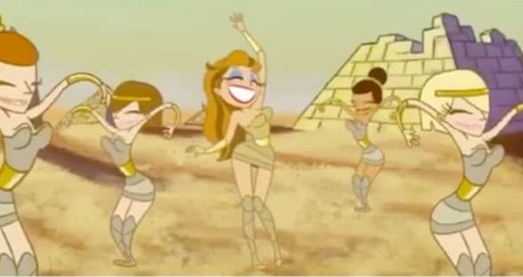 También baila con chicas en Egipto...